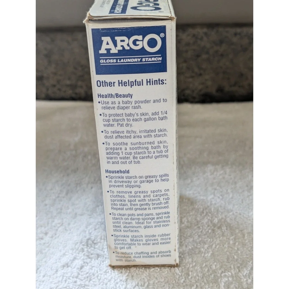 ARGO Powdered Chunks Gloss Laundry Starch Vintage 2 16 oz Blue Boxes
